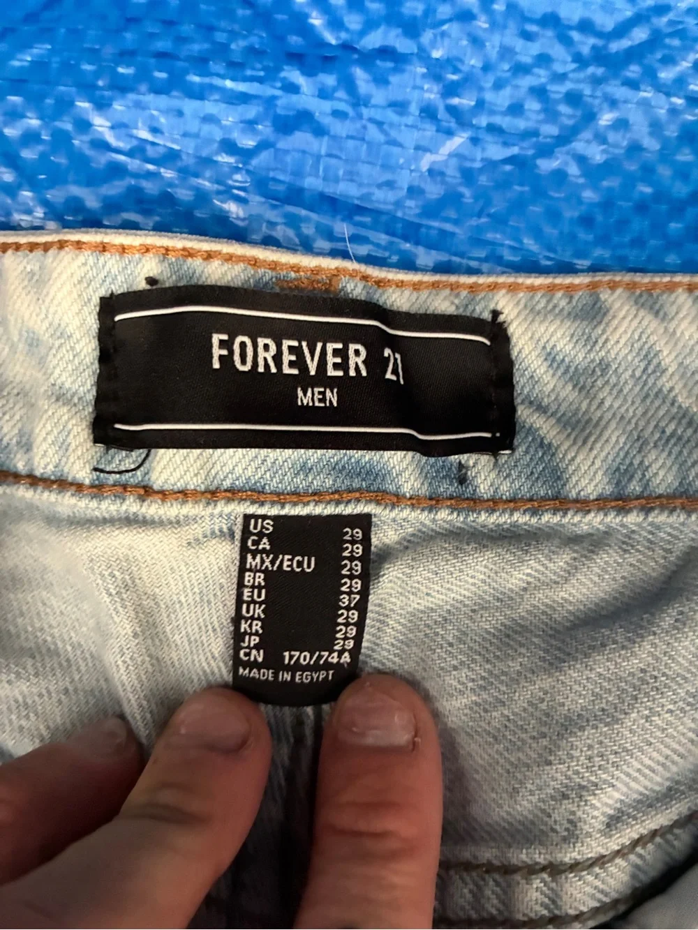 Forever 21 Light Wash Distressed Denim Shorts